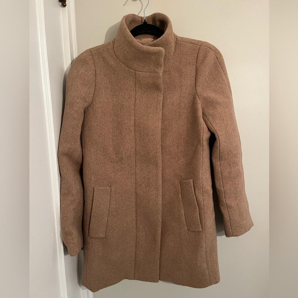 J Crew Factory Tan Pea Coat in Size 00
